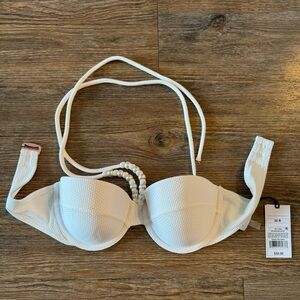 NWT Shade & Shore Bridal Bikini Top w Pearls